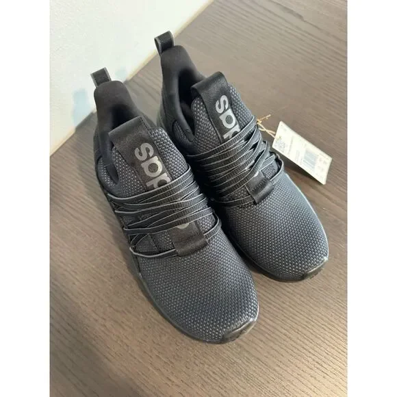 Adidas Lite Racer Adapt Sneakers Shoes Size 4.5 US Little Kid Boys Black NEW - Picture 2 of 6